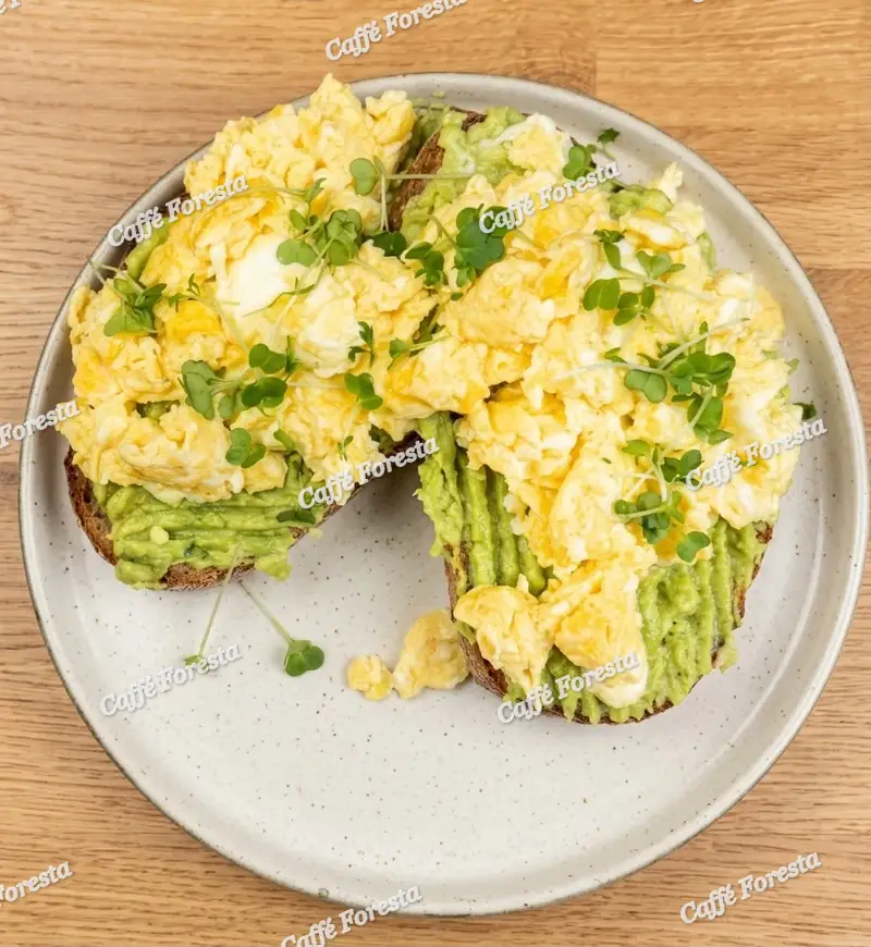 Avocado Toast With Extra Scrambled Eggs