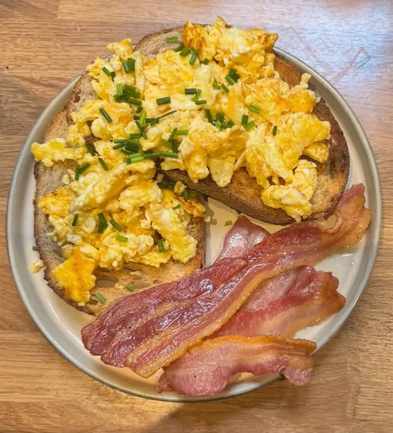Scrambled Eggs With Extra Bacon