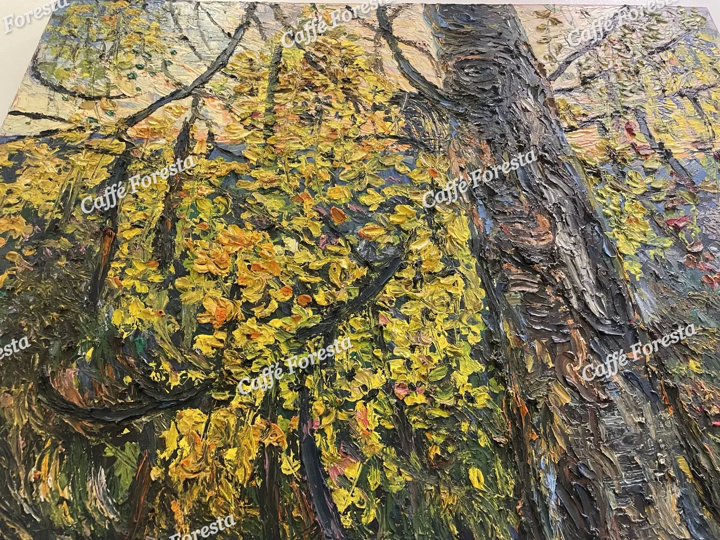 A painting of wisteria in bloom